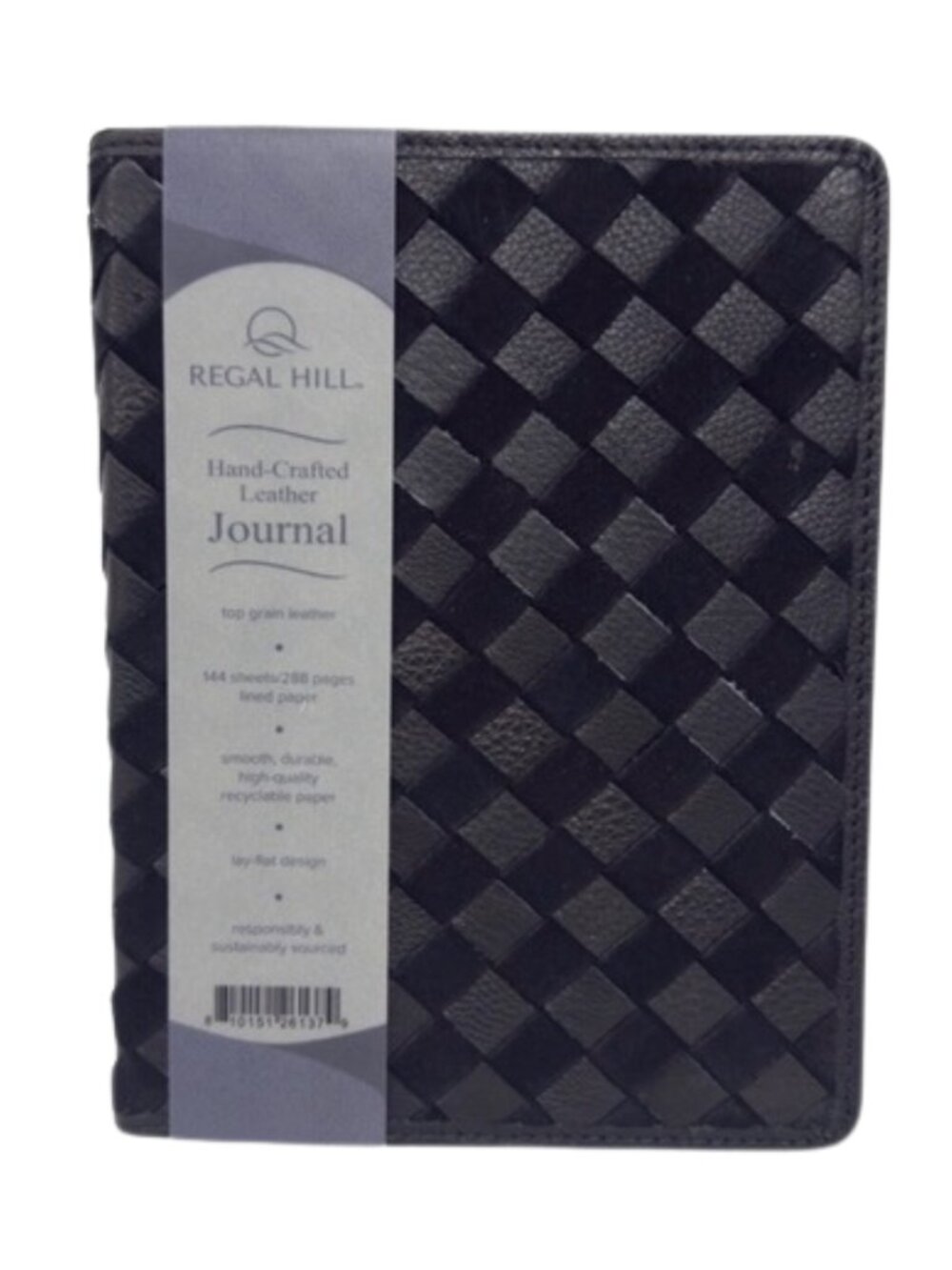 Regal Hill Handcrafted Black Leather Journal 6”X8” 244 Pages Lined NEW